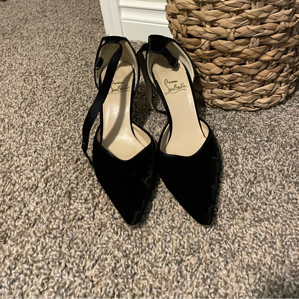Vintage Christian Louboutin Ankle Strap Kitten Heels